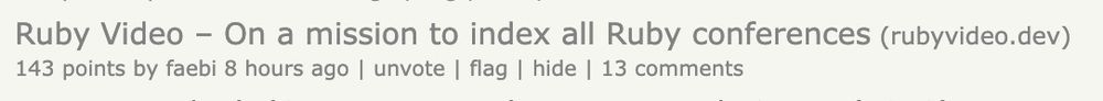 Ruby Video trending on HN