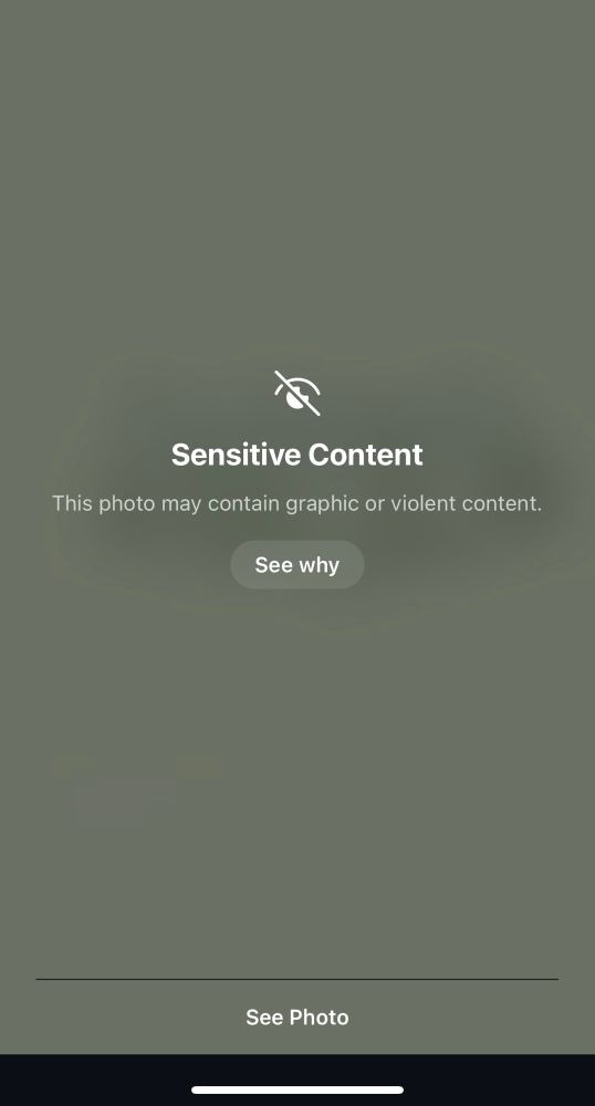 story is hidden as “sensitive content”