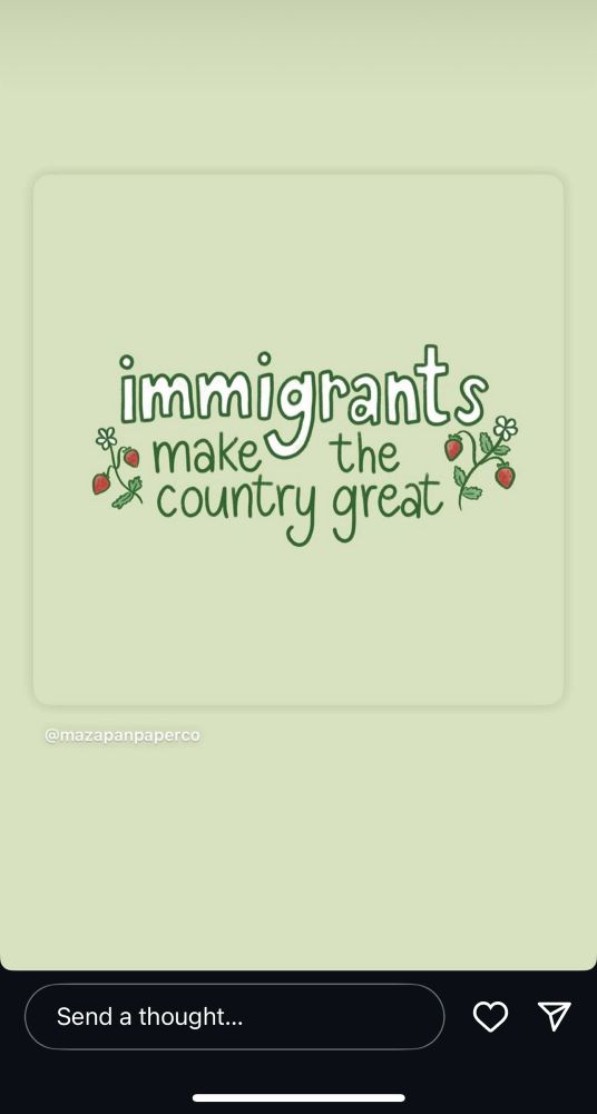 the post is some completely benign pro-immigrant post