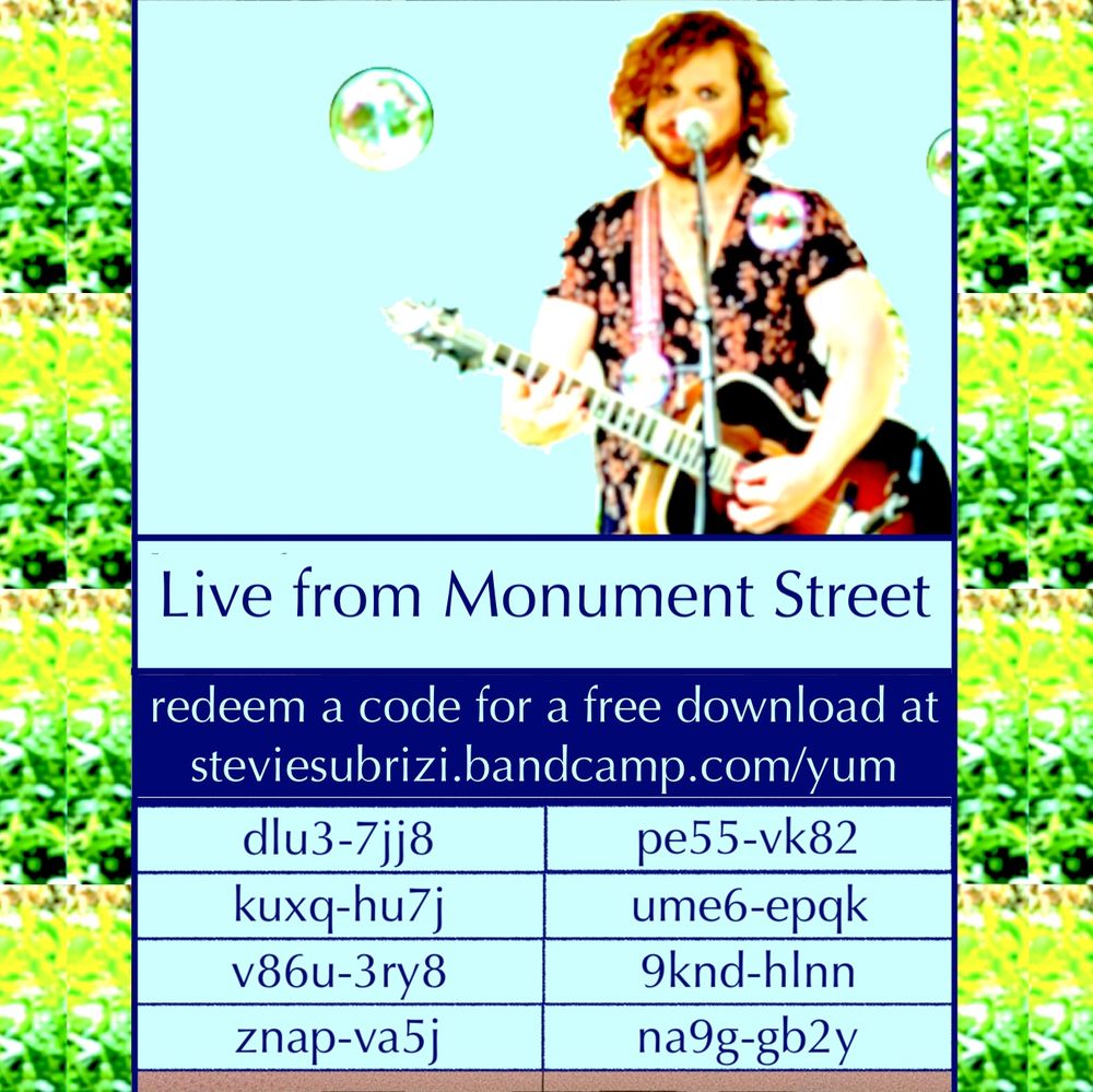 Live from Monument Street codes:

dlu3-7jj8
pe55-vk82
kuxq-hu7j
ume6-epqk
v86u-3ry8
9knd-hlnn
znap-va5j
na9g-gb2y