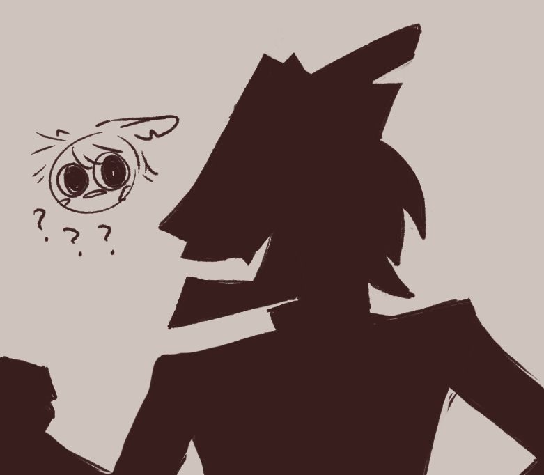 shadow guy with notched ears and a fang it is just shrim again