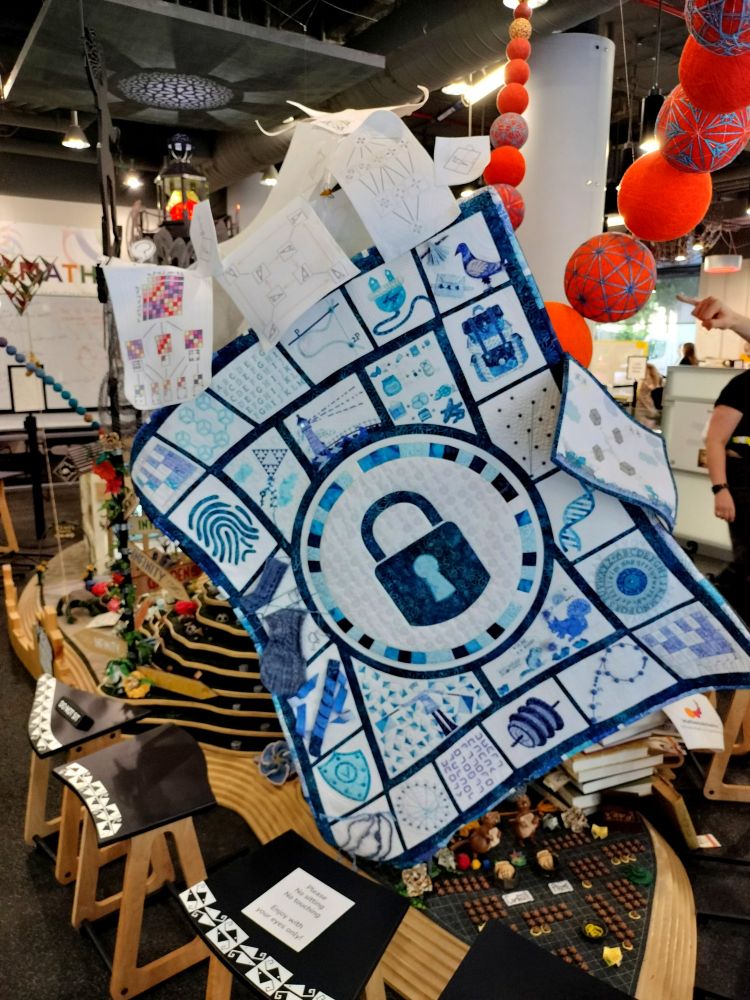 A quilt of cybersecurity-related imagery