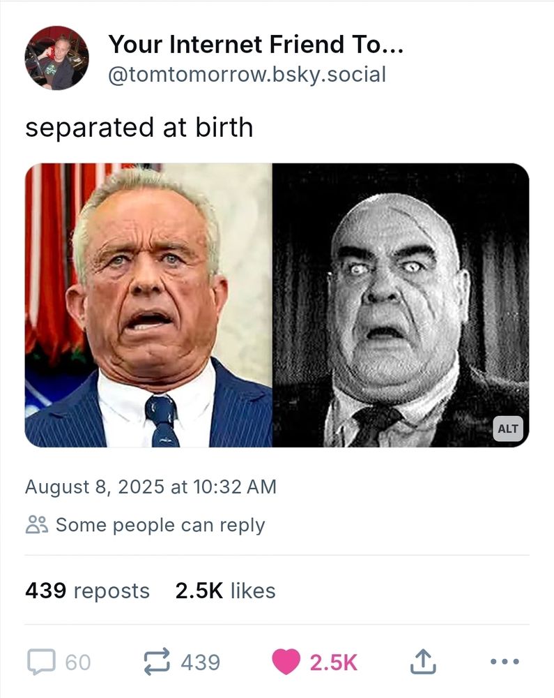 Separated At Birth picture of RFKjr beside some zombie looking Lurch character. 