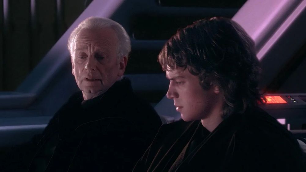 Emperor Palpatine tells Anakin the story of Darth Plagueis at the opera.