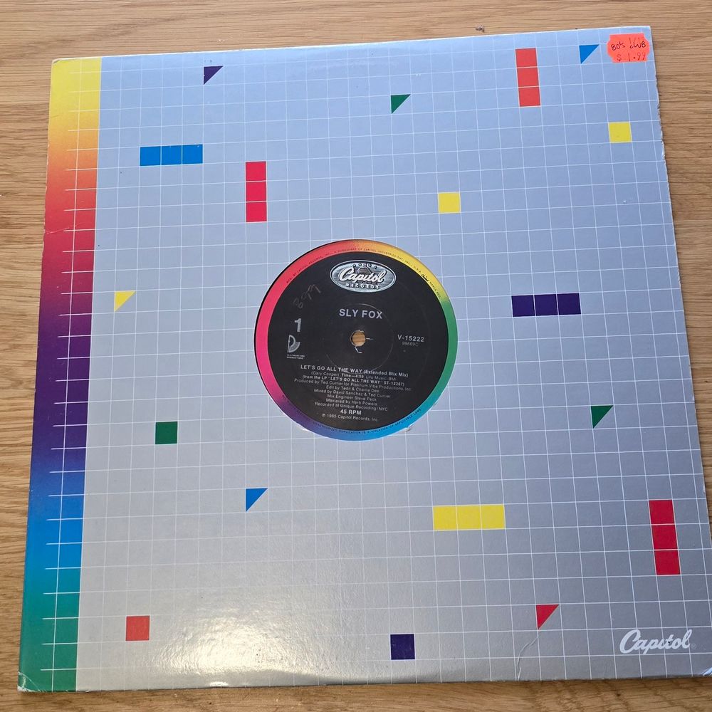 Image of Sly Fox 12 inch single vinyl for "Let's Go All The Way"