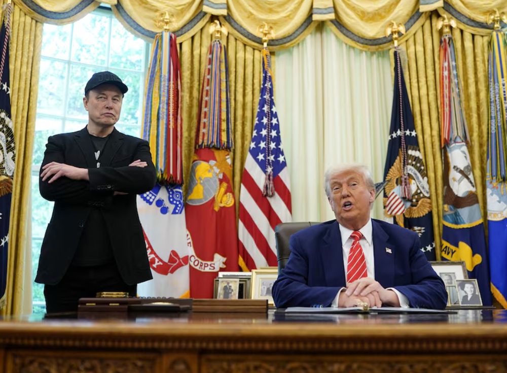 Trump and Musk in the Oval Office.