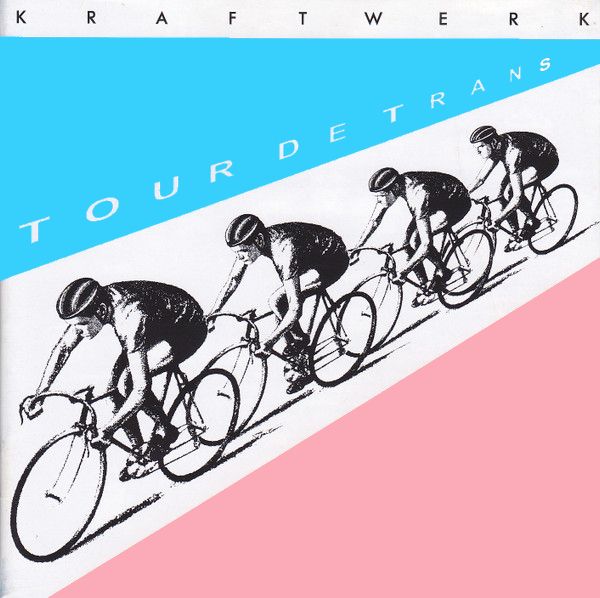 La pochette de l'album "Tour de France" de Kraftwerk, mais le titre est remplacé par "Tour de Trans" et la pochette est aux couleurs du drapeau trans