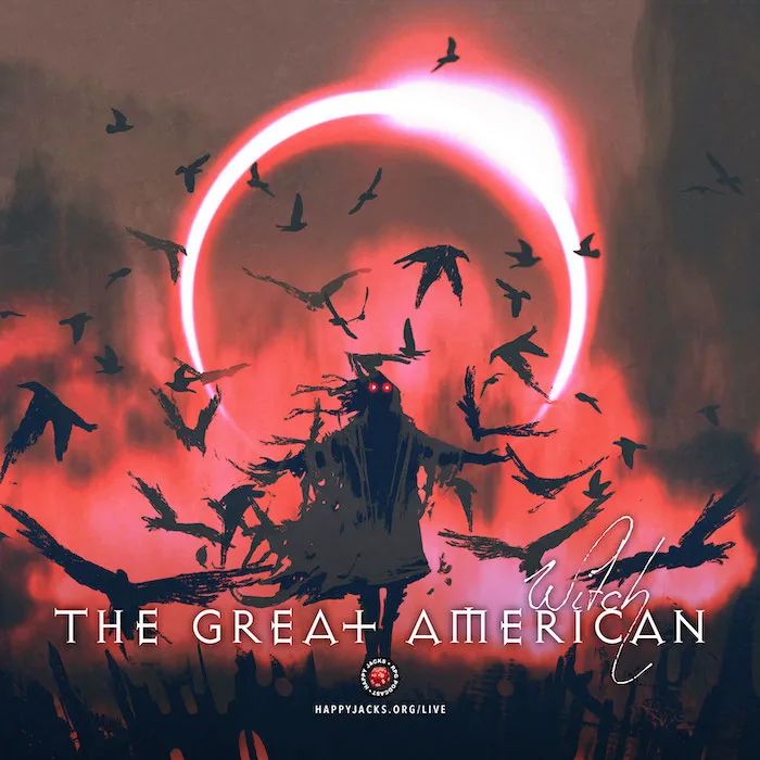An ad card for Great American Witch, an actual play from the Happy Jacks RPG Network.