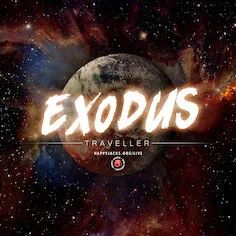 An ad card for Exodus, a Traveller actual play from the Happy Jacks RPG Network.