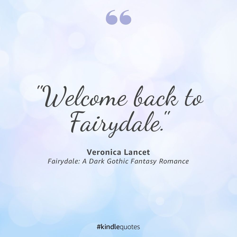Black script on a blue and lavender bokeh background read “Welcome back to Fairydale”