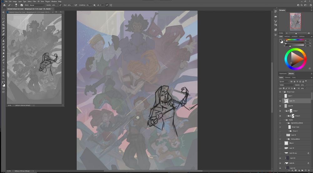 WIP - chained echoes fan piece of all the characters in a cover splash piece

#furryart #art #fanart