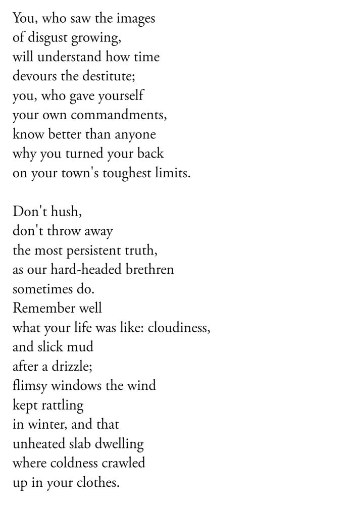 The middle part of the poem You If No One Else
https://www.poetryfoundation.org/poems/56719/you-if-no-one-else
