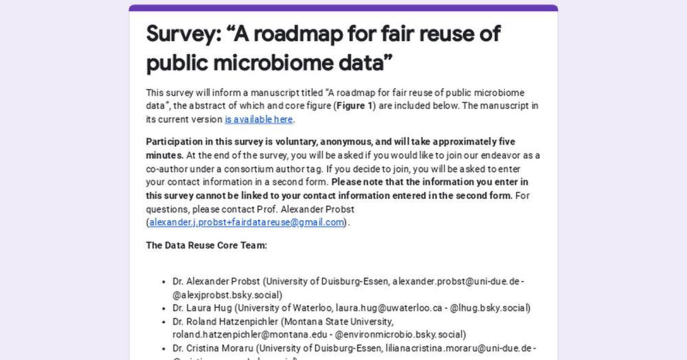 Survey: “A roadmap for fair reuse of public microbiome data”