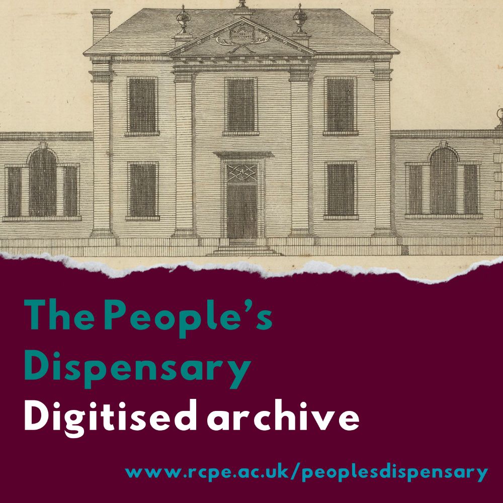 Promotional image. Text reads: The people's dispensary digitised archive