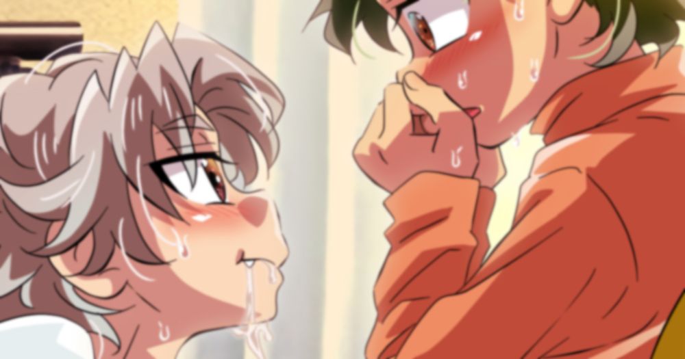 pixivFANBOX支援者向けイラスト「【R-15絵】やめてやめないでごめんありがと【三朗×慎太郎】」サムネ