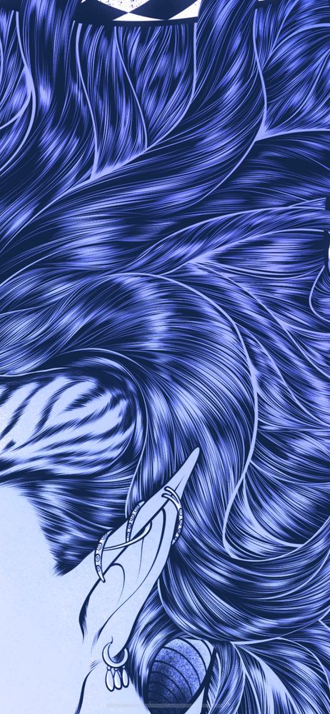 Image of a close up shot of detailed drawn hair.
