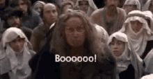 Princess Bride gif of old lady yelling “Boooo!”