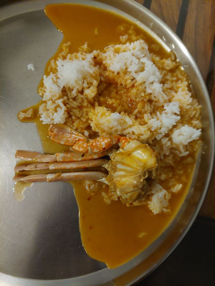 My mom made a delicious crab curry