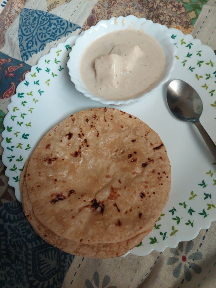 Roti and paneer gravy (I think it was made with cashew and cream primarily) soooo good