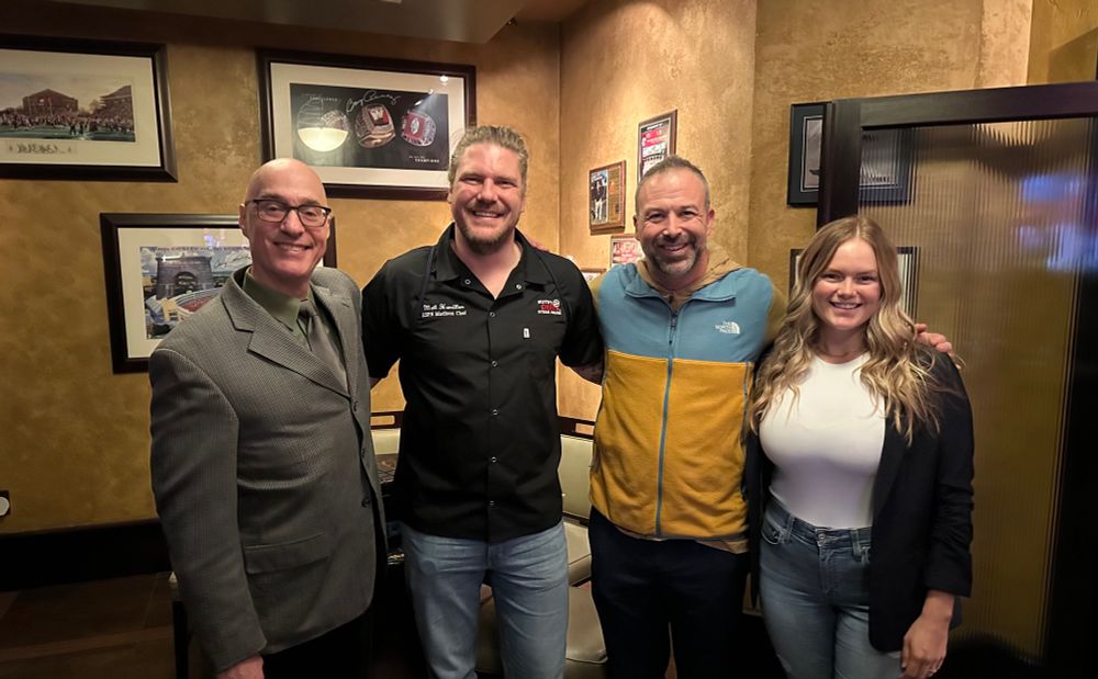 Four people, Matt Hamilton, Jim Rutledge, Molly Brown and Lee Drapp
