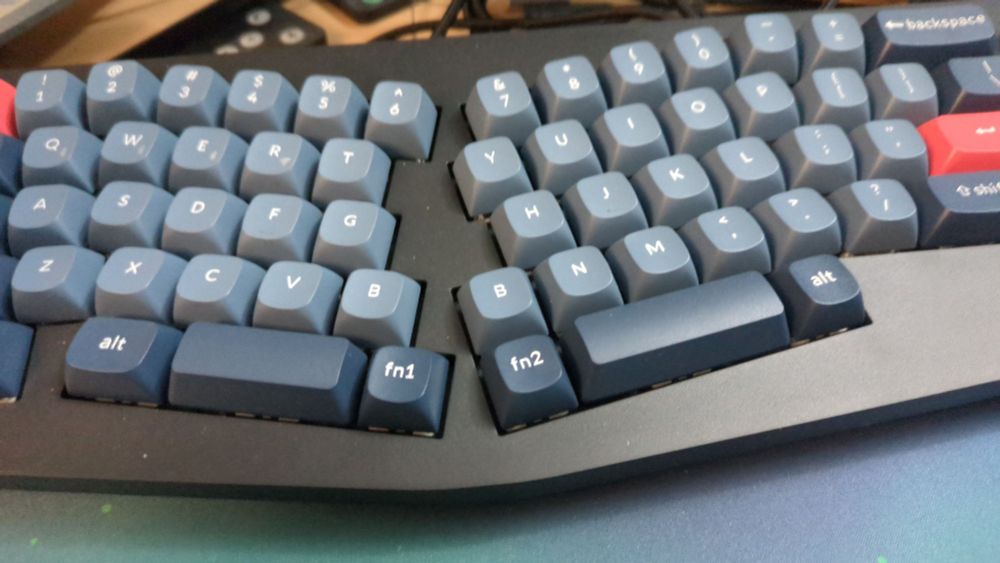 My keychron keyboard with its original keycaps. 