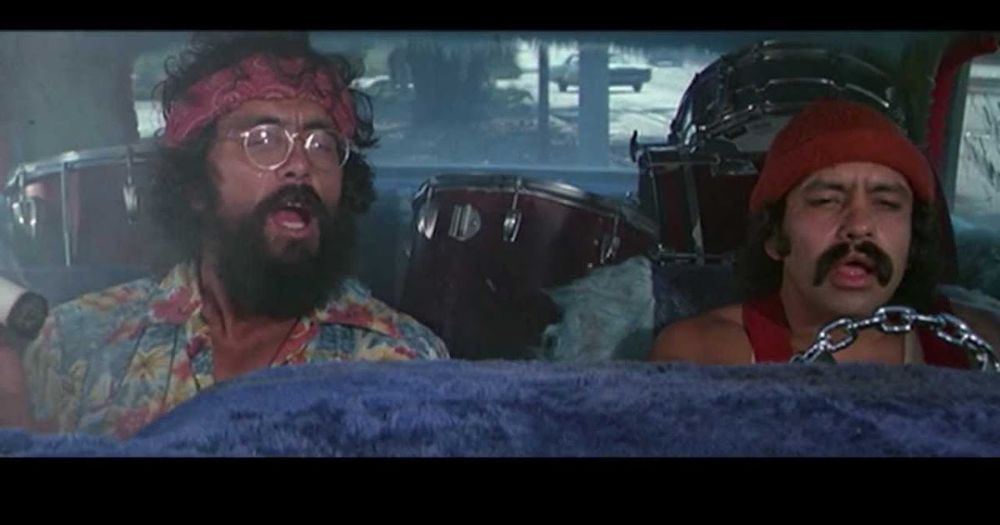 Shot of Cheech & Chong from one of their movies