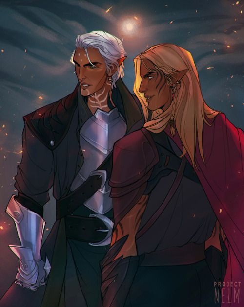 Artwork of Zevran and Fenris.
Found on Pintrest https://se.pinterest.com/pin/696791373632007590/