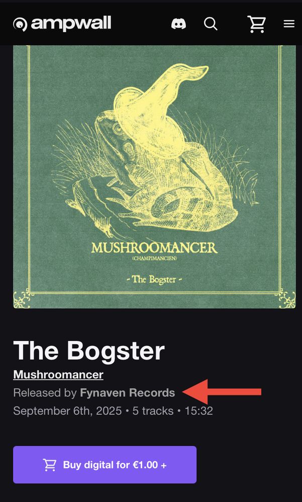 The Ampwall page for the album The Bogster by Mushroomancer, released by Fynaven Records