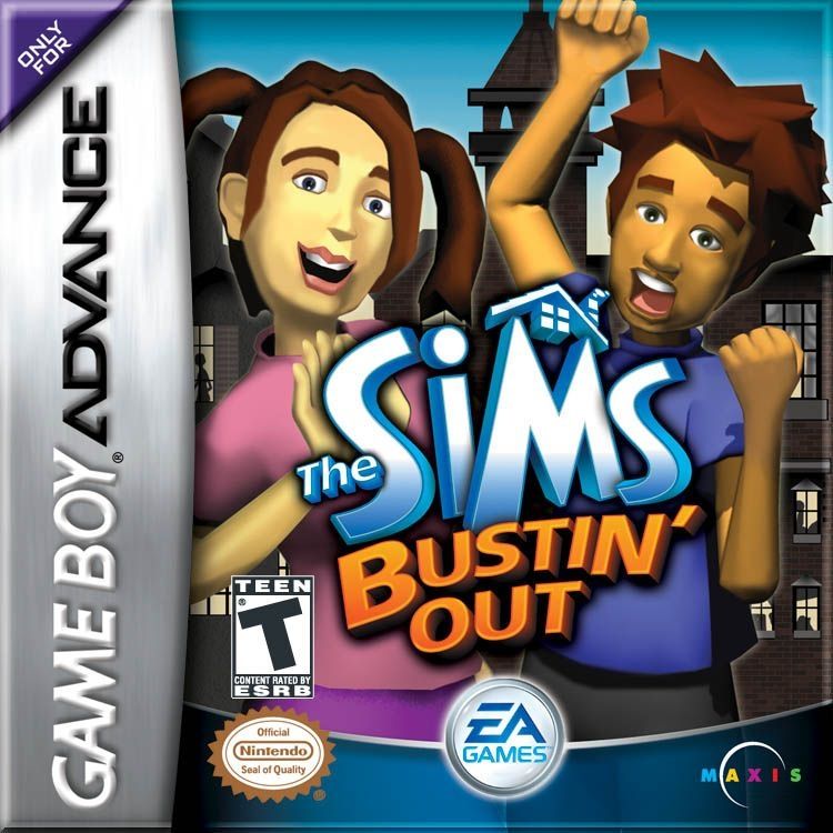 The Sims Bustin' Out GBA logo and title 