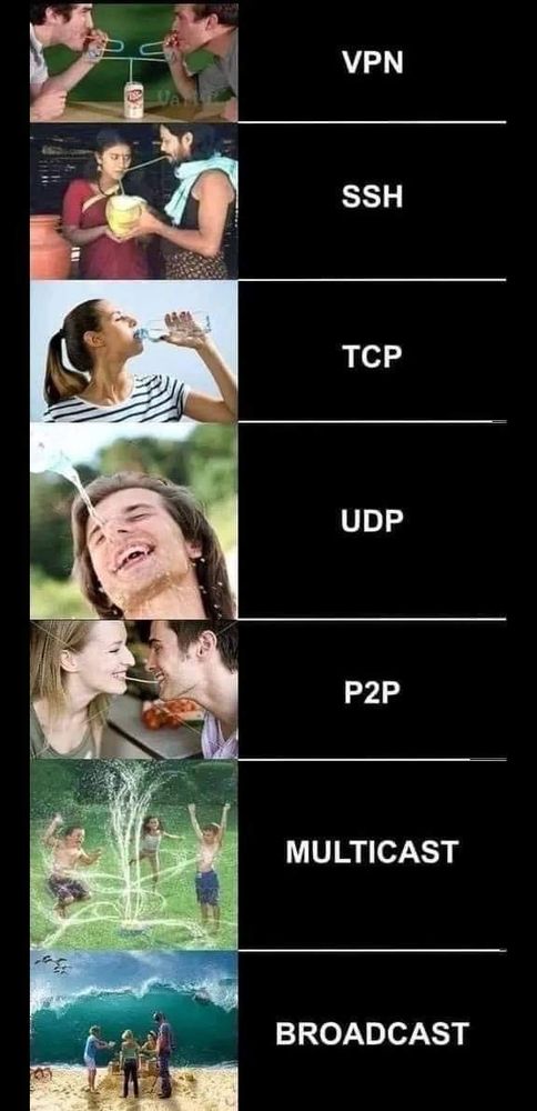 Different protocols in networking explained via funny images 