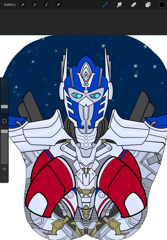 Screenshot of an unfinished Optimus Prime mousepad