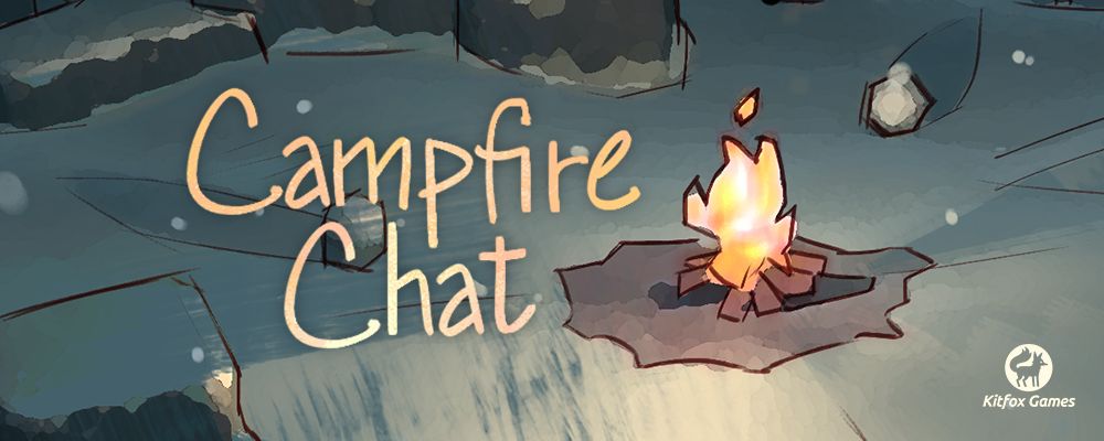 A snowy campfire. Campfire Chat made by Kitfox Games.