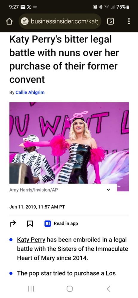 Katy perry sued nuns