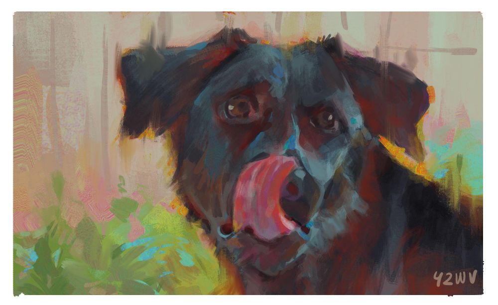 Digital painting study of a dog