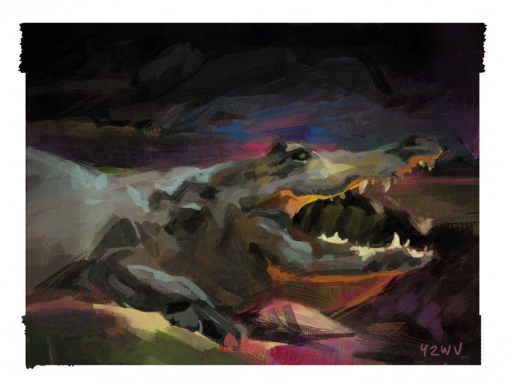 Painting of a crocodile