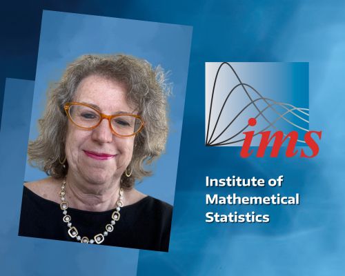 Photo of Andrea Rotnitzky and the Institute of Mathematical Statistics logo