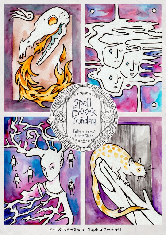 4 watercolour/pen illustrations.