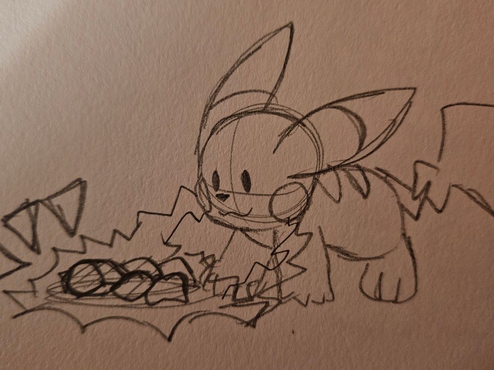 Pikachu doing its duty as an air fryer for pizza rolls 
