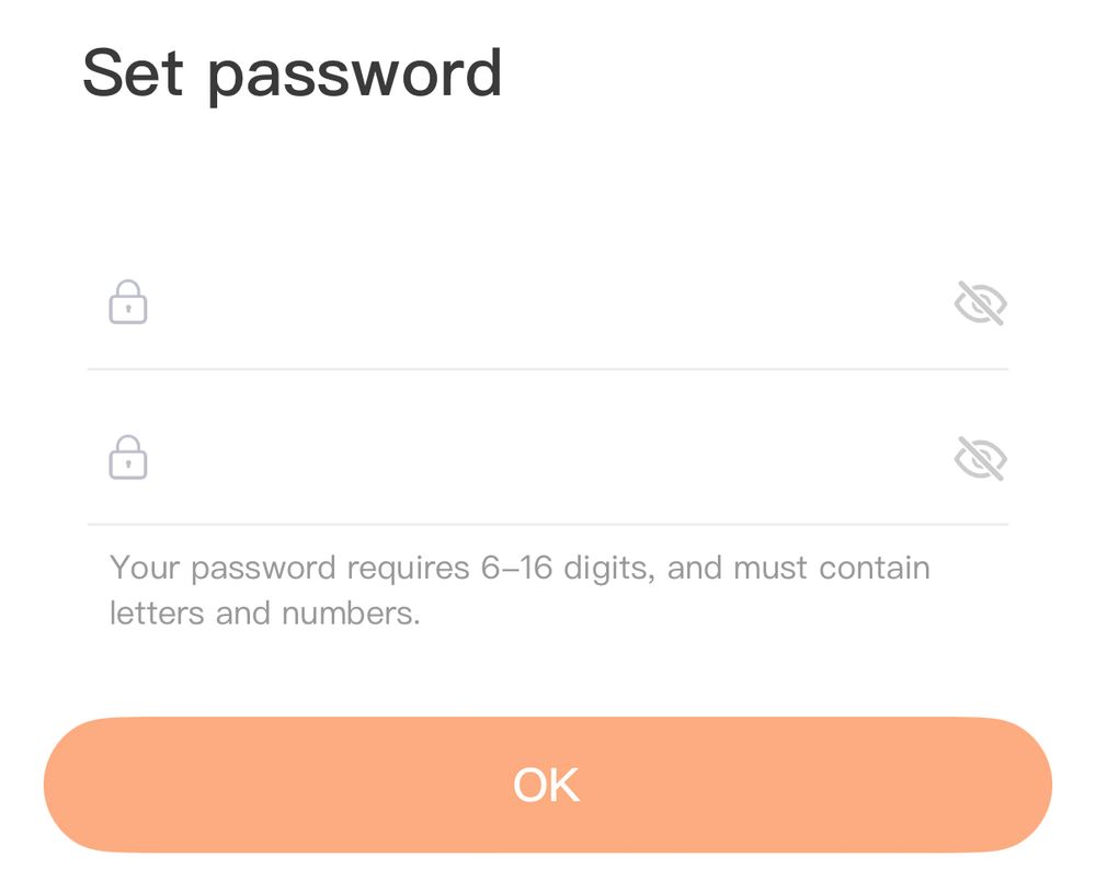 Screenshot of user registration in the Jackery app, which requires 6-16 characters for passwords