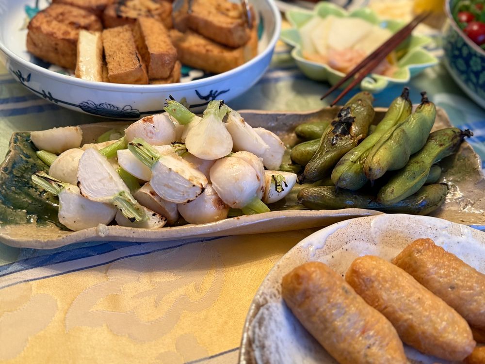 grilled turnip and fava beans