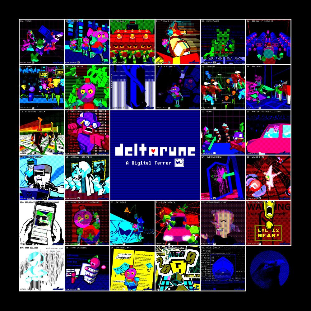 Deltarune: A Digital Terror art collection, compile of 31 images