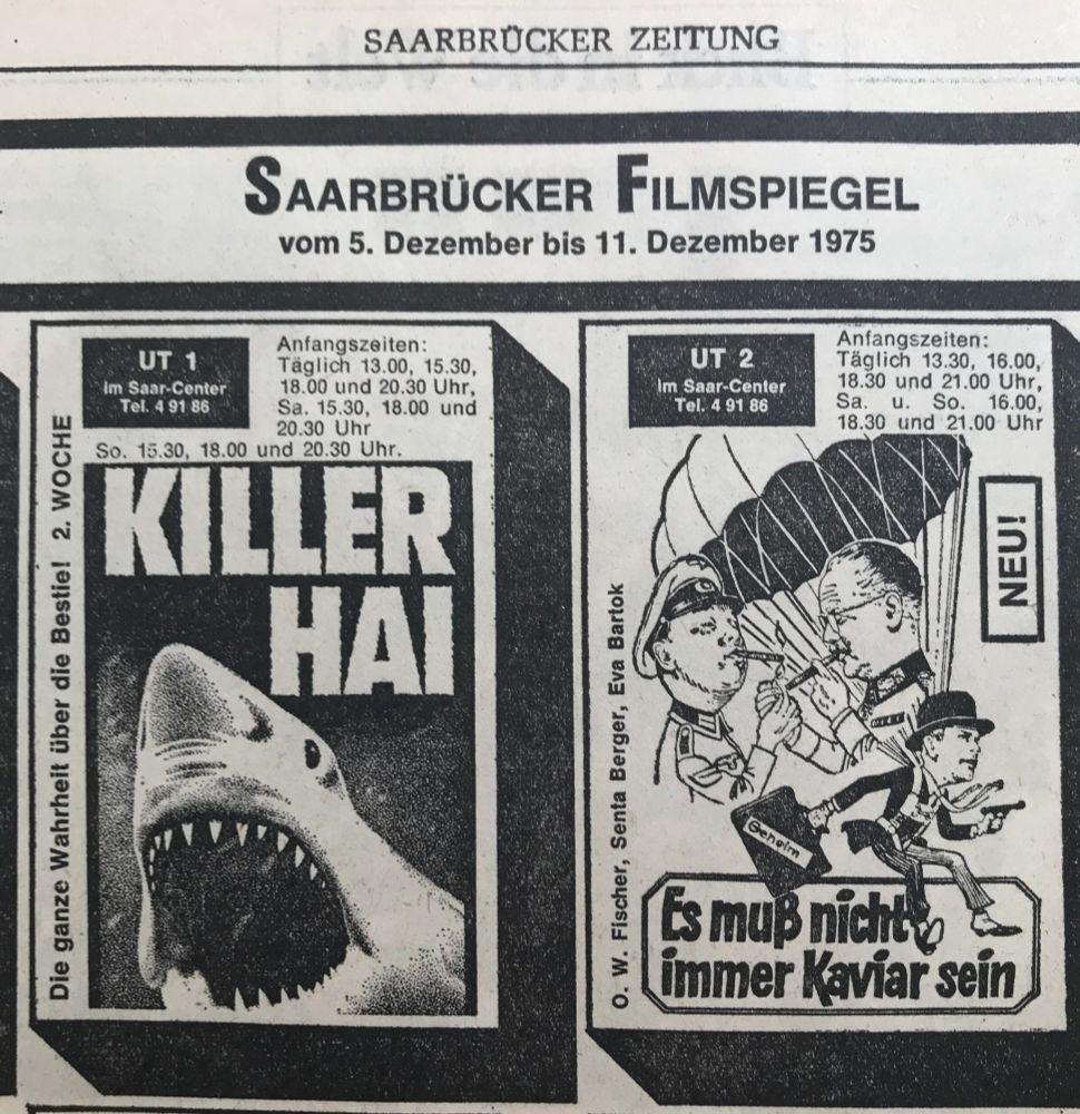 Eine Anzeige zur Doku "Killer-Hai".