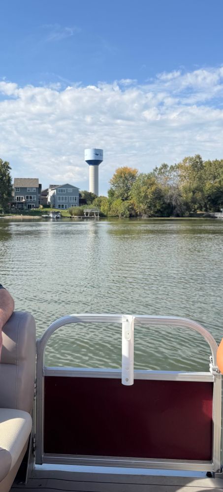 Robbinsdale water tower from the boat