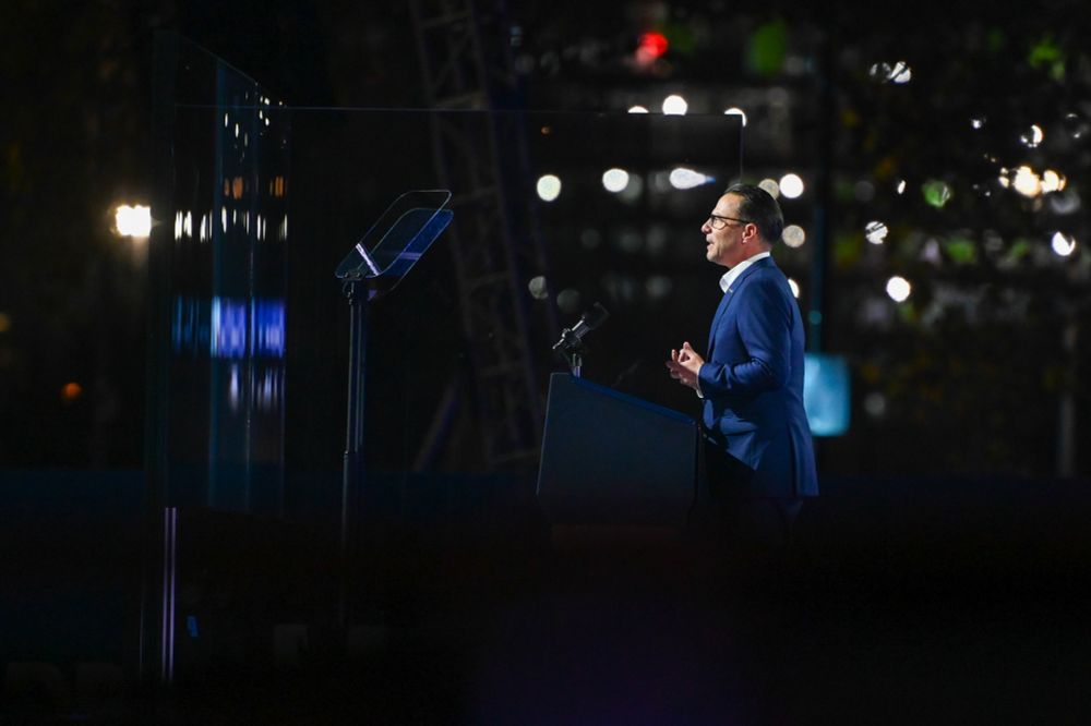 Governor Josh Shapiro gives a speech