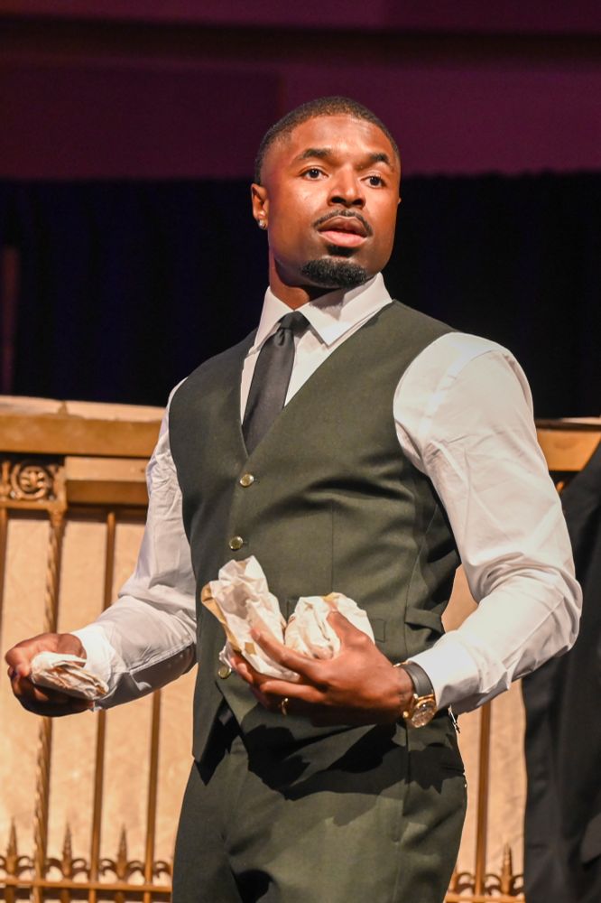 Nick Scott about to throw hamburgers on stage
