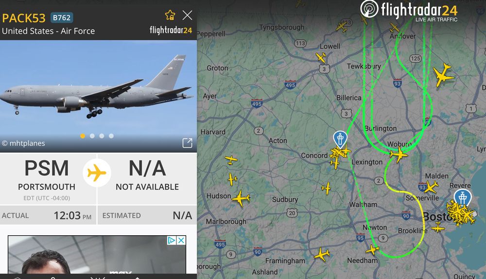 Screenshot from FlightRadar.