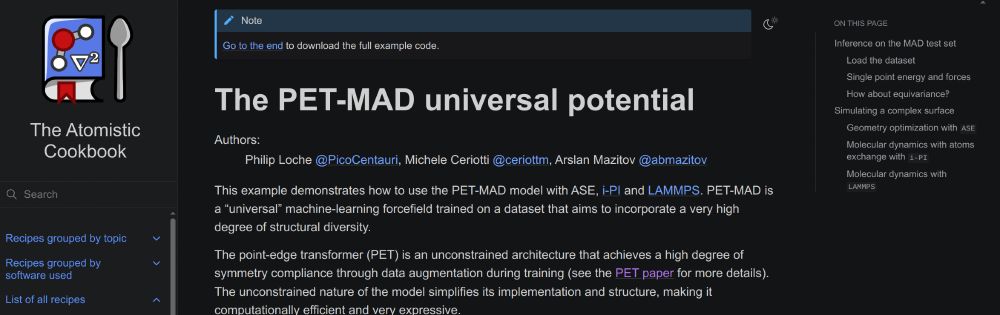 Header for the atomistic-cookbook.org recipe for the PET-MAD universal potential