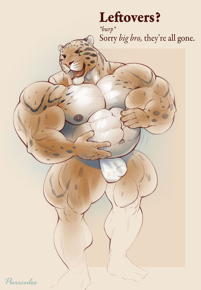Benji rubs a full roid gut.
