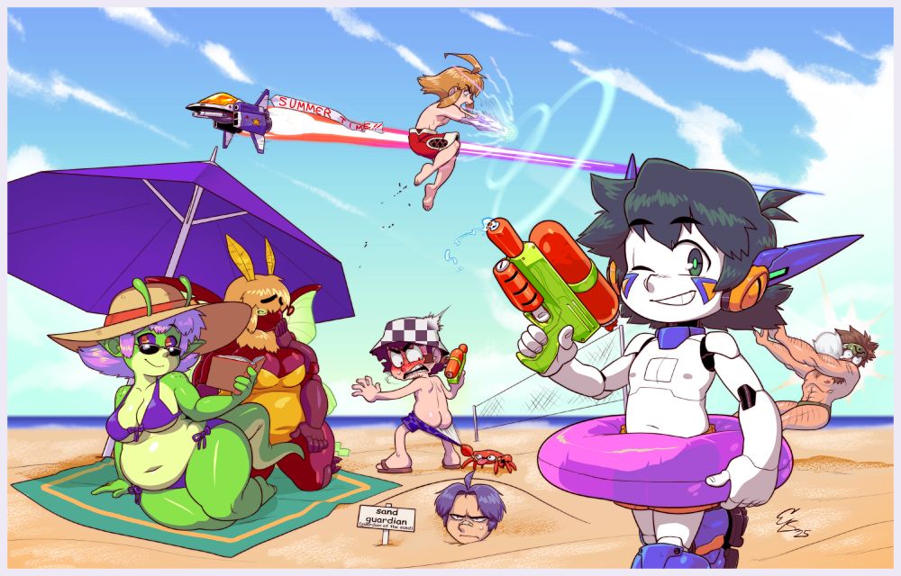 OCs, from left to right: Xylla, Selene, Comet (cool spaceship), Toon Ethan, Leo, Yuji, Cobalt, Duo