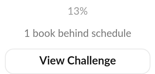 progress bar that says: 13%
1 book behind schedule

button below that says: view challenge